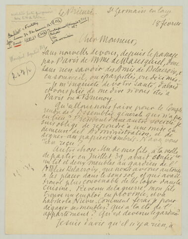 LAS Maurice Denis à Charles Fegdal, 18 février [1940-1942 ?], image 2/2