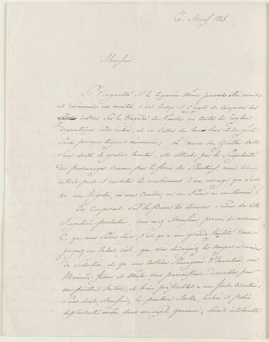 Lettre autographe signée à Eugène Delacroix, 6 mars 1828, image 2/3