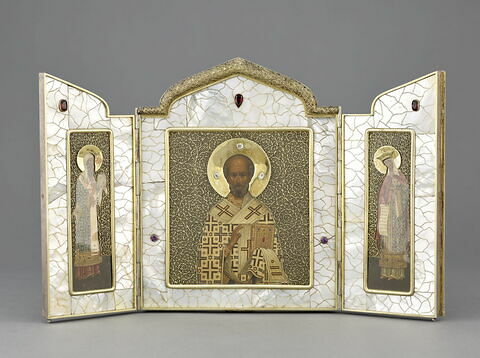 Icône en triptyque représentant saint Nicolas, saint Alexandre et saint Alexis, image 8/9