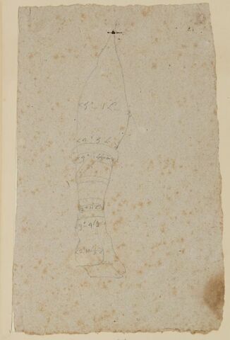 Mesures de l'une des jambes de la statue de Louis XV