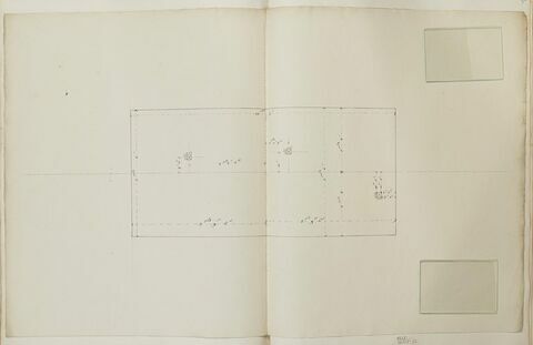 Plan de l'emplacement des fers des pieds de la statue équestre de Louis XV