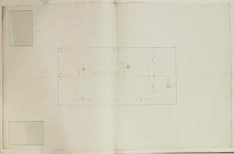 Plan de l'emplacement des fers des pieds de la statue équestre de Louis XV