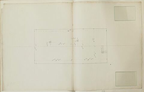 Plan de l'emplacement des fers des pieds de la statue équestre de Louis XV