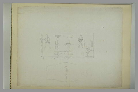 Plan de l'emplacement des fers des pieds de la statue équestre de Louis XV, image 2/2