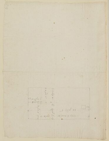 Plan de l'emplacement des fers des pieds de la statue équestre de Louis XV