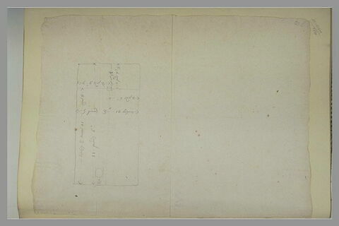 Plan de l'emplacement des fers des pieds de la statue équestre de Louis XV, image 2/2