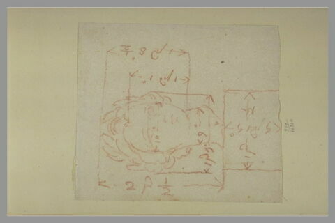 Croquis de la tête de Louis XV pour la statue équestre, image 2/2