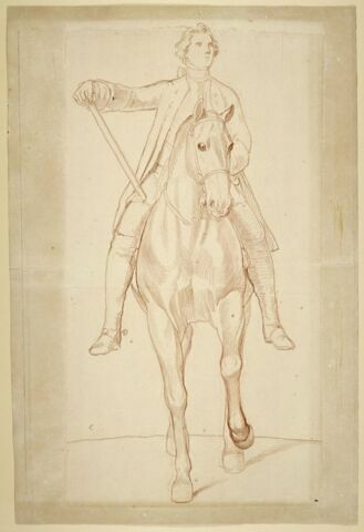 Cavalier et cheval, vus de face