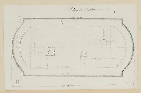 Plan de la base de la statue de Louis XIV, place Vendôme