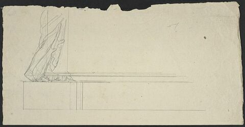 Croquis de la base du piédestal de la statue équestre de Louis XV