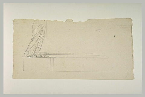 Croquis de la base du piédestal de la statue équestre de Louis XV, image 2/2