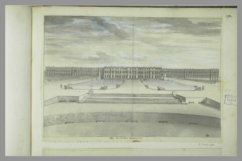 Vue du château de Versailles, du côté du parc, image 2/2