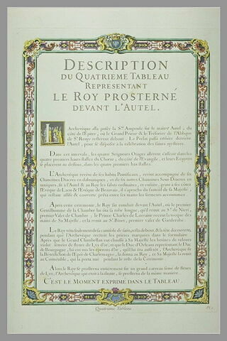 Description du roi prosterné devant l'autel, image 2/2