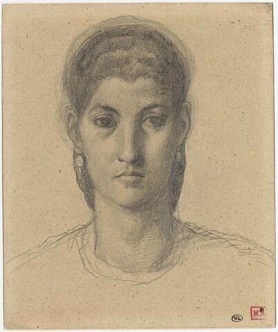 Tête de femme, vue de face