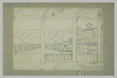 Vue des faubourgs de Bassano, de l'intérieur du pont