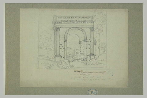 Vue de l'arc de triomphe d'Auguste à Suse