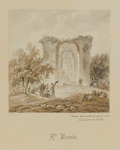 Denon dessinant les ruines de la maison de Catulle