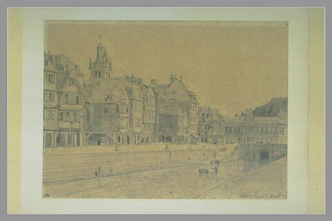 Vieilles maisons bordant un canal, à Morlaix, image 1/1