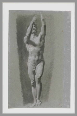 Etude d'homme de face, les bras levés, dite aussi 'Un sonneur', image 2/2