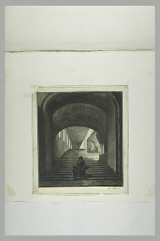 Deux figures au pied d'un escalier, image 2/2