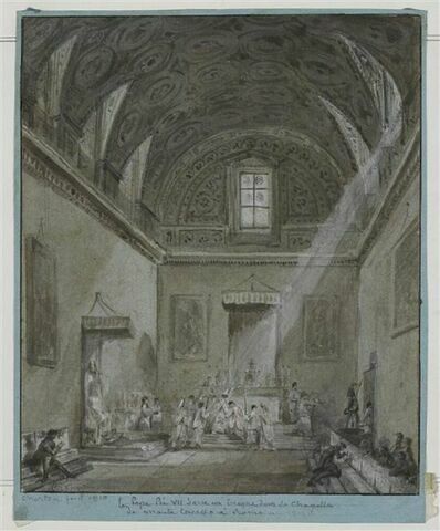 le Pape Pie VIII sacre un évêque dans sa chapelle de Monte Cavallo à Rome, image 3/3