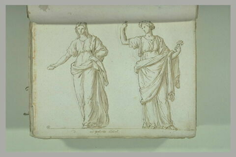 Deux femmes debout, drapées, vues de face, ..., image 2/2