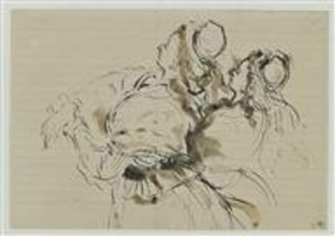 Deux études du buste de Charlotte Corday