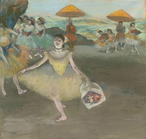 Danseuse au bouquet, saluant sur la scène