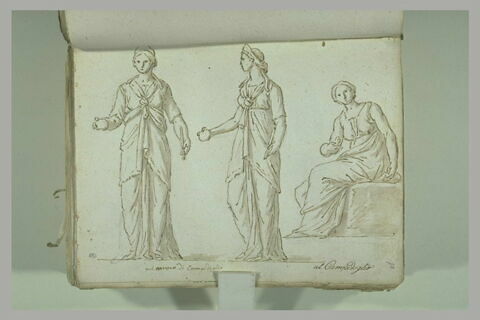 Femme debout, drapée, la tête couronnée d'un diadème,..., image 2/2