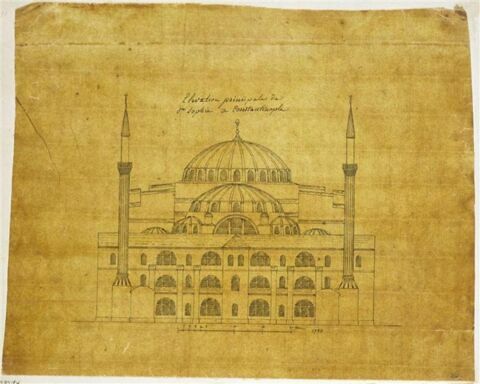 Constantinople, Sainte-Sophie : coupe sur la longueur