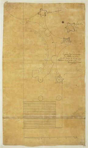 Plan d'un bâtiment de Baalbek en Syrie