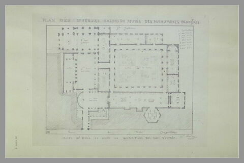 Plan des diverses salles du Musée des Monuments Français, image 2/2