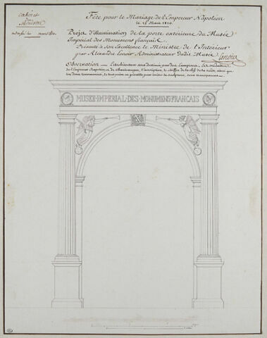 Projet d'illumination de la porte extérieure du Musée des Monuments Français