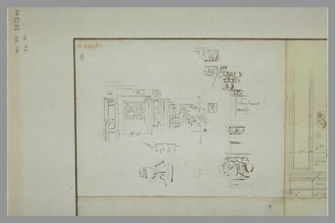 Etude de motifs décoratifs en bas-relief