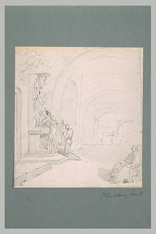 Personnages en prières dans une église italienne, image 2/2