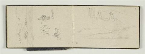 Paysage, animaux et homme debout, image 2/2