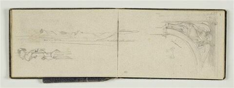 Deux homme sur le mât d'un bateau, et paysage, image 3/3