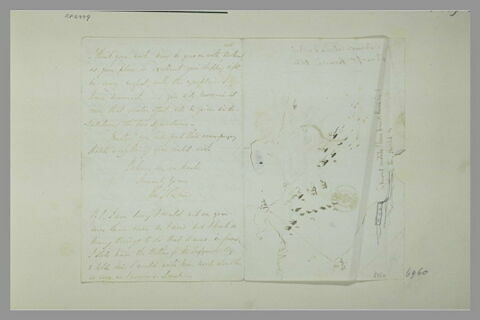 Plan de la rade de Portsmouth sur une lettre anglaise adressée à Pingret, image 2/2