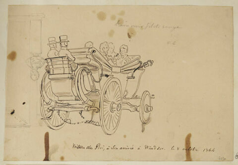 Voiture du roi, à son arrivée à Windsor, le 8 octobre 1844