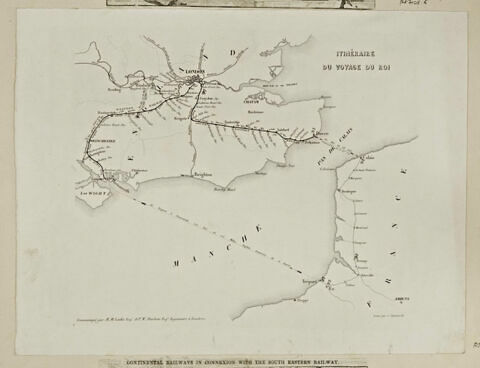 Carte : itinéraire du voyage du roi vers Londres