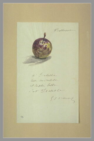 Lettre à Isabelle Lemonnier décorée d'une mirabelle, image 1/1