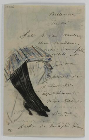 Jambes et tête de femme décorant une lettre à Isabelle Lemonnier, image 3/4