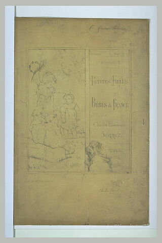 Lithographie pour un album de 'Petites filles et bébés de France'