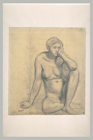 Femme nue, assise, de face