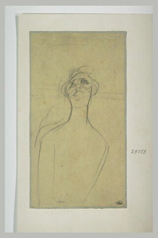 Yvette Guilbert, de face, la tête levée, image 2/2