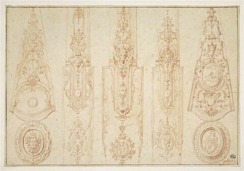 Etudes de pièces d'arquebuse et de canon de fusil