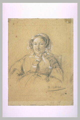 Portrait de dame assise dans un fauteuil