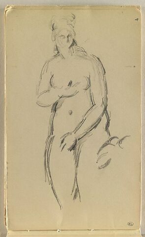 Croquis de femme nue d'après une statue antique