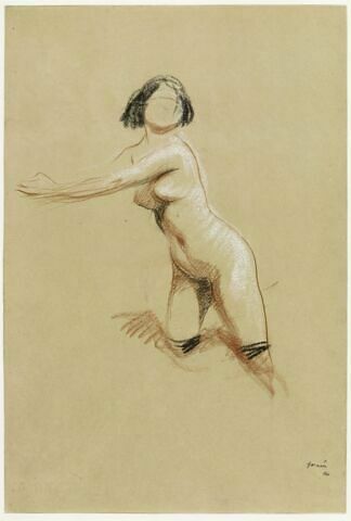 Femme nue, en bas noirs