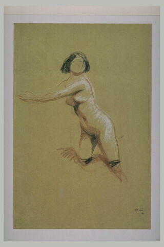 Femme nue, en bas noirs, image 2/2